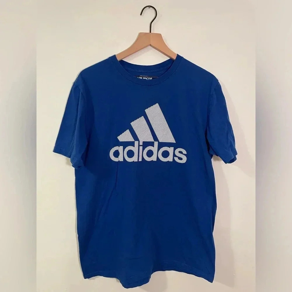ADIDAS The Go To Tee, Blue Shirt Sleeve Mens Size Large
